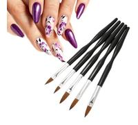 Generic Ensemble de Pinceaux pour Nail Art, 5 Pièces, pour Dessiner Facilement, Sculpter et Peindre des Fleurs, en Plastique Durable pour un Usage Professionnel et Domestique