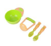 Generic Ensemble de Presse-purée pour Aliments pour Bébés, Outil de Presse Manuel Léger et Facile à Moudre pour Nourrissons et Nouveau-nés, Bleu et Vert, 4 Pièces (Modèle de couleur mixte vert orange)