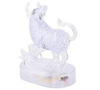 Generic Ensemble de Puzzle en Cristal avec Base Lumineuse 6 Pièces, Jouet Puzzle 3D pour Enfants de Plus de 8 Ans en Matière Plastique Couleur Cristal (Taureau)