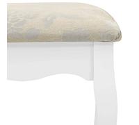 Generic Ensemble de qualité supérieure Vanity avec tabouret - En bois de paulownia - Pour maquillage et rangement de bijoux - En rose élégant - Blanc - 91,5 x 27,2 x 155,5 cm