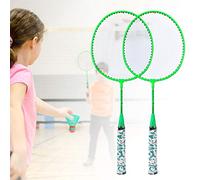 Generic Ensemble de Raquettes de Badminton pour Enfants avec 2 Balles pour Une activité de Plein Air Amusante, Jouet éducatif Idéal pour Améliorer la Coordination, en Alliage de Fer Robuste et (Vert