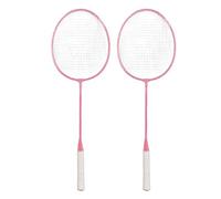 Generic Ensemble de Raquettes de Badminton Rose, Raquette en Alliage de Fer Durable pour Un Retour Rapide de la Balle avec Sac de Rangement et Seau pour Adultes et Enfants