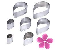 Generic Ensemble de -roses en Acier Inoxydable, 7 Pièces, Outils de Décoration de Gâteaux avec Moules en Forme de Goutte D'eau pour Boulangers et Artisans