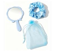 Generic Ensemble de Souvenirs de Demoiselle D'honneur avec Attaches à Cheveux Charmantes, Miroir Rose et Sacs à Cordon pour Fêtes de Mariage, 3 Unités (BLUE)
