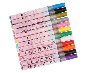 Generic Ensemble de Stylos 3D pour Nail Art, 0.5mm, 12 Pièces, Colorés, Faciles à Utiliser pour les Fêtes, Rassemblement D'amis, Matière Plastique