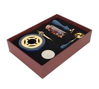 Generic Ensemble de Tampons de Scellage, Kit de Tampons de Cire Rétro avec Chauffe-cire pour Invitations, Enveloppes, Cartes Postales, Matériau Bleu