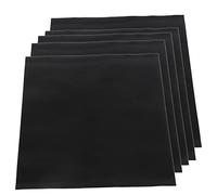 Generic Ensemble de Tapis de Four 5 Pièces, Excellente Résistance à la Chaleur, Antiadhésif pour la Cuisson, Fibre de Verre Noire 50x40cm