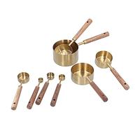 Generic Ensemble de Tasses à Mesurer en Acier Inoxydable avec Poignée en Bois pour Outil de Cuisson à L'échelle de Barman, Idéal pour les Amateurs de café et les Voyageurs, Fournitures de Cuisine 8