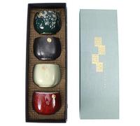 Generic Ensemble de Tasses à thé Kung Fu en Céramique de Style Japonais, Verres Magnifiquement Conçus pour la Dégustation de thé en Famille, Usage Personnel et Cadeau, 4 Pièces, Service à Rétro Cuit
