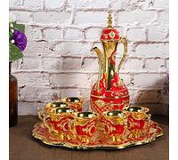 Generic Ensemble de Tasses à Vin en Métal avec Flasque de Luxe, Style Européen, Artisanat D'art, Cadeau de Mariage pour Chambre à Coucher, Salon, Table à Manger, Alliage de Zinc et Rose (#2)