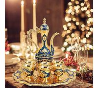 Generic Ensemble de Tasses à Vin en Métal avec Flasque de Luxe, Style Européen, Artisanat D'art, Cadeau de Mariage pour Chambre à Coucher, Salon, Table à Manger, Alliage de Zinc et Rose (#3)