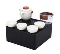 Generic Ensemble de Théière Portable, Théière Chinoise Kung Fu, Théière et Infuseur en Céramique avec 4 Tasses pour la Maison et le Bureau en Plein Air