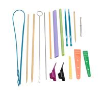 Generic Ensemble de Tissu à Rotation Rapide, Outil Multifonctionnel Réglable pour Tourner Facilement les Tubes en Tissu à la Maison - Acier Inoxydable et Plastique Durables avec 14 Accessoires
