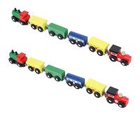Generic Ensemble de Train Jouet en Bois avec Voitures Colorées pour Le Plaisir éducatif de la Petite Enfance - 2 Ensembles de 12 Pièces