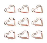 Generic Ensemble de Trombones en or Rose, Formes Uniques de Cœur et D'amour, Légers et Portables pour le Bureau et la Maison, 100 Pinces en Métal avec Boîte de Rangement (cœur)