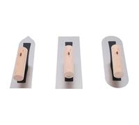 Generic Ensemble de Truelle à Main en Acier Inoxydable Durable pour la Finition Professionnelle des Murs, 3 Outils de Plâtre avec Manche en Bois pour les Projets de Construction