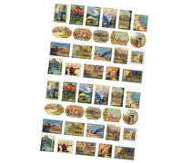 Generic Ensemble de Variétés D'autocollants de Timbre-poste Vintage Luxueux avec Estampage doré pour Manuel, Papier de qualité Supérieure - 40 Pièces D'autocollants de Timbre-poste pour Lettres et