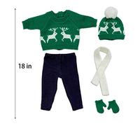 Generic Ensemble de Vêtements de Poupée Chauds d'hiver, Pull Lavable, Pantalon, écharpe, pour Poupées de 18 Pouces, Idéal pour la Journée des Enfants, Les Anniversaires, Noël, Ma Vie de , Matériau