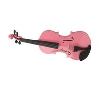 Generic Ensemble de Violon Acoustique 4/4 pour Débutant avec Accessoires Complets, Idéal pour L'apprentissage des Enfants et des Adultes, Tilleul, Design Brillant (PINK)