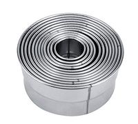 Generic Ensemble D'emporte-Pièces Ronds en Acier Inoxydable, pour la Cuisson de la Pâte à Gâteau et de la Mousse, 12 Pièces, Faciles à Nettoyer et à Ranger pour la Cuisine Domestique