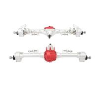 Generic Ensemble D'essieu de Portail Avant et Arrière, anodisé Rouge Argent pour Voiture SCX10 II 1/10 RC, Roulements à Charge élevée