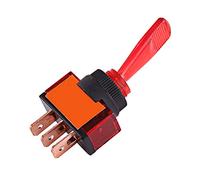 Generic Ensemble D'interrupteurs à Bascule LED en Métal pour Voiture, Bateau, Camion, 4 Pièces 12 V 20 A SPST Marche/arrêt Rouge Vert Bleu Orange, 3 Broches avec Fente pour Trou de Serrure, 2,7 X