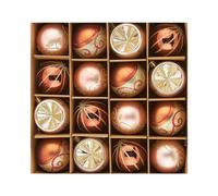 Generic Ensemble D'ornements de Boules de Noël 6cm, 16 Pièces, Décoration d'arbre de Noël pour Anniversaire, Célébration, Vacances, Saint-Valentin, cuivre