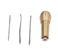 Generic Ensemble D'outils de Poinçon de Couture en Cuir, Kit de Point de Main Durable pour L'artisanat du Cuir, Poignée en Laiton, Comprend 3 Têtes de Poinçon, Parfait pour la Réparation de Chaussures