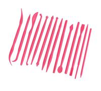 Generic Ensemble d'outils de Sculpture en Argile Plastique 14 Pièces pour Professionnel de Modélisation de Poterie avec Poignées Ergonomiques Kit de Bricolage pour Artistes et Débutants (Rose rouge)