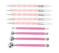 Generic Ensemble D'outils D'indentation en Argile pour Travaux Pratiques, pour Sculpture et Manucure, 9 Pièces, Matériau en Acier Inoxydable et Silicone Antirouille