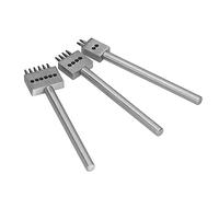 Generic Ensemble D'Outils Perforés en Cuir, 3 Pièces, pour un Bricolage Facile du Cuir, Outils de Poinçonnage Durables en Acier au Carbone, Tailles 4mm, 5mm, 6mm (Pas de dent 6mm)