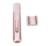 Generic Épilateur électrique Exfoliant pour le Visage, 3 Réglages de Vitesse avec LED Intégrée pour un Toilettage Précis du Visage, Utilisation à la Maison et en Voyage, Compact avec 5 Têtes de (or