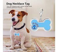 Generic Étiquette D'identification pour Animaux de Compagnie en Alliage, Forme D'os Mignon avec Strass pour Animaux de Compagnie Chien et Chat, Alliage de Zinc Durable 3.4x2.2cm (BLUE)