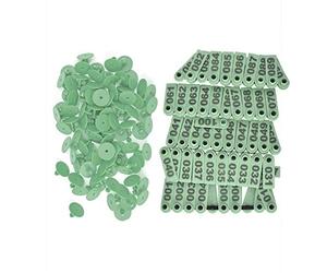 Generic Étiquette D'oreille de Bétail en Plastique de Haute qualité, avec Numérotation Personnalisée pour le Suivi des Animaux et la Tenue de Registres à Usage Agricole, 100 Unités (GREEN)