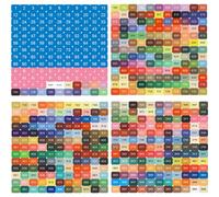 Generic Étiquettes carrées de couleur ronde - 26 lettres de 1 à 100 pour adultes (carrées)
