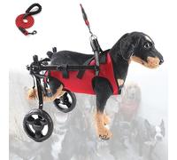 Generic Fauteuil roulant pour chien avec corde de traction réglable et légère - Aide à la mobilité pour blessés, handicapés, paralysie, membres postérieurs faibles (rouge, M)