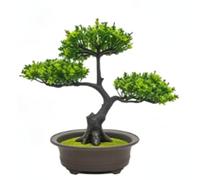 Generic Faux bonsaï de Pin en Pot, Décoration Intérieure pour Salon, Espace de Travail, Verdure en Plastique 15.3x13.5cm (Type 1)