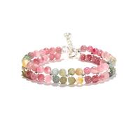 Generic Femmes Rose Naturelle Guérison Prières Bracelet En Cristal Fait À La Main Extensible Minuscule Bijoux,Rose,16cm
