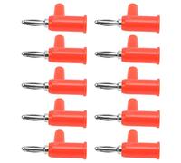 Generic Fiche Banane en Laiton Robuste 4 Mm, Lot de 10 Connecteurs à Vis Ouverts pour Accessoires de sécurité, Aucune Soudure de Prise électrique Requise (rouge)