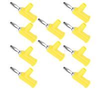 Generic Fiche Banane en Laiton Robuste 4 Mm, Lot de 10 Connecteurs à Vis Ouverts pour Accessoires de sécurité, Aucune Soudure de Prise électrique Requise (YELLOW)
