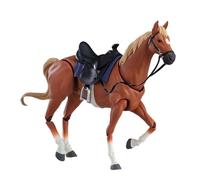 Generic Figurine de Cheval, Modèle Animal, Jouet éducatif, Décoration de Table, Scène Miniature, Orange