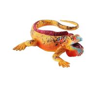Generic Figurine de lézard de simulation, jouet éducatif, collection, sculpture, statue pour café, fête, cheminée, ferme, centre de table, Jaune