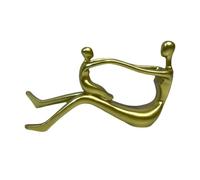 Generic Figurine de Personnage Statue Abstraite Sculpture Moderne Oeuvre D'Art Ornement de Bureau En Résine avec Lignes Lisses Adapté pour La Maison Le Salon, Cuivre