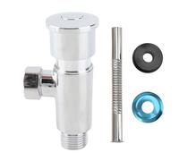Generic Flush Valve Kit Toilet Repair Zinc Alloy Flush Valve Replacement Kit avec Bouton Poussoir Main pour Toilette Résidentielle et Commerciale G1/2 Argent