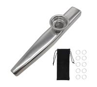 Generic Flûte Kazoo Portable En Alliage D'Aluminium avec Couvercle et Étui Jouet Éducatif pour Améliorer La Coordination et La Socialisation Des Enfants, Argent
