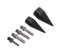 Generic Foret à Cône en Bois Haute efficacité, 6 Pièces, Foret Fendu de 32mm 42mm avec Poignées pour le Camping, Utilisation en Extérieur en Acier au Carbone