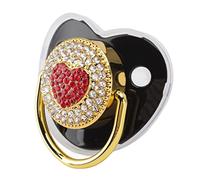 Generic Forme de Coeur Briller des de Chinois Infantile de Sucette de Sucette Finelle Douce pour le Développement Oral (BLACK)