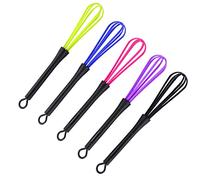 Generic Fouet à Ballon en Plastique 5 Pièces, Mini Outil de Mixage pour Teinture Capillaire et Cuisine, avec Poignée Souple et Crochet, Durable et Léger