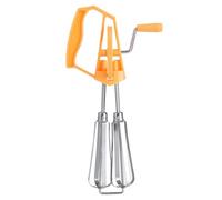 Generic Fouet à main rotatif en acier inoxydable - Batteur à œufs à manivelle compact - Orange - 31 x 8 cm