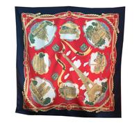 Généric Foulard Paris Tour Eiffel et autres monuments de Paris - forme carrée- taille moyenne 85*85 CM - couleur rouge et bleu marine, M